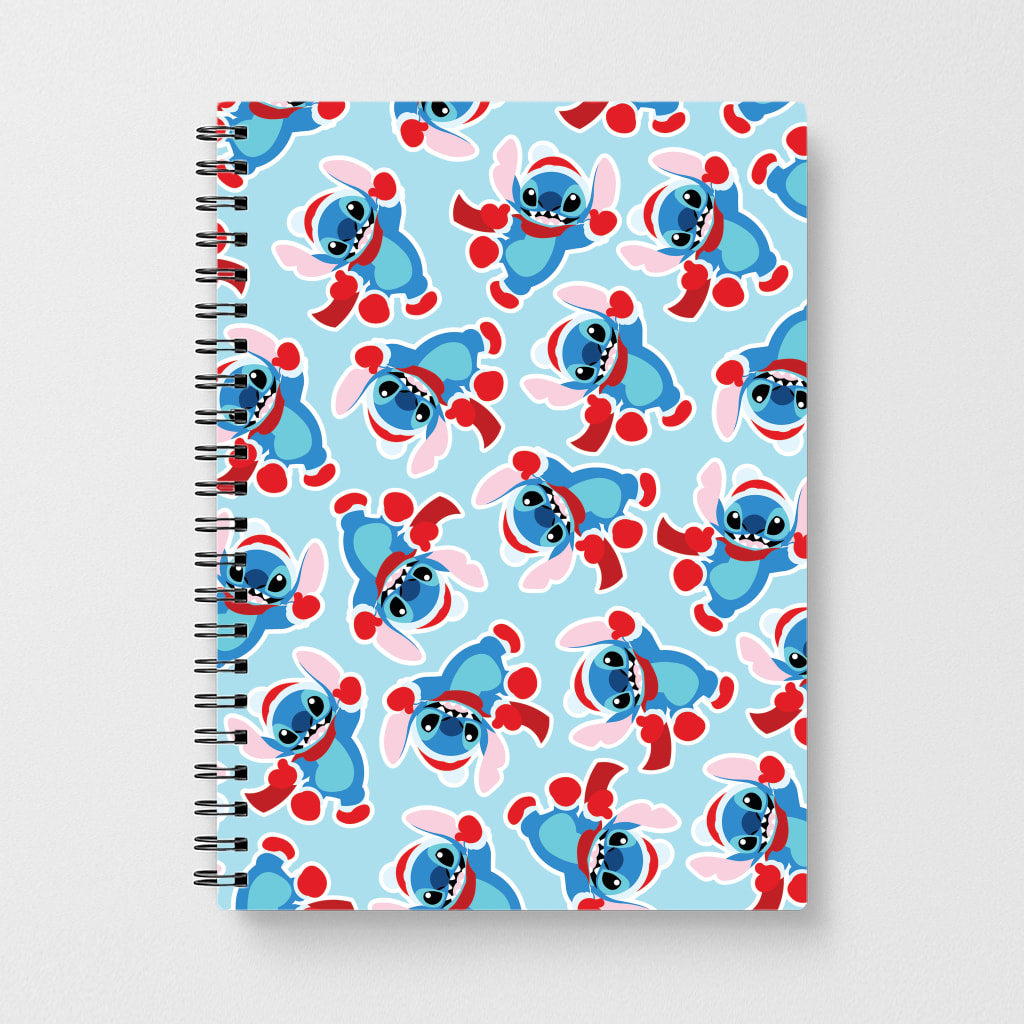 Blue Alien Christmas Pattern Notebook