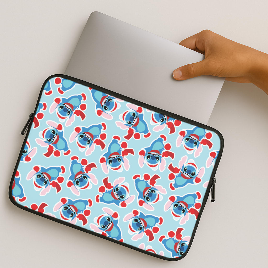 Blue Alien Christmas Pattern MacBook Case