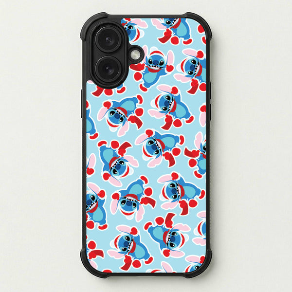Blue Alien Christmas Pattern Phone Case — Bumper case