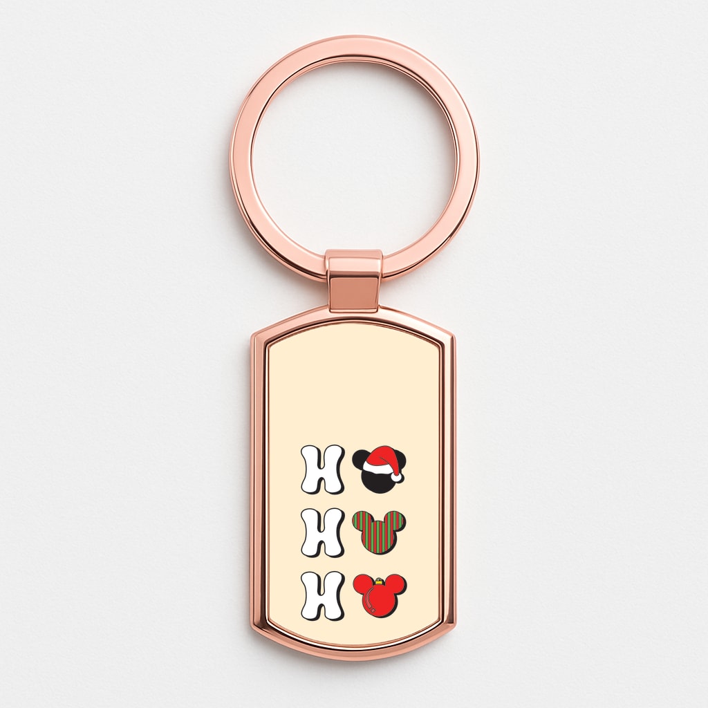 Ho Ho Ho Mickey Rose Gold Keyring