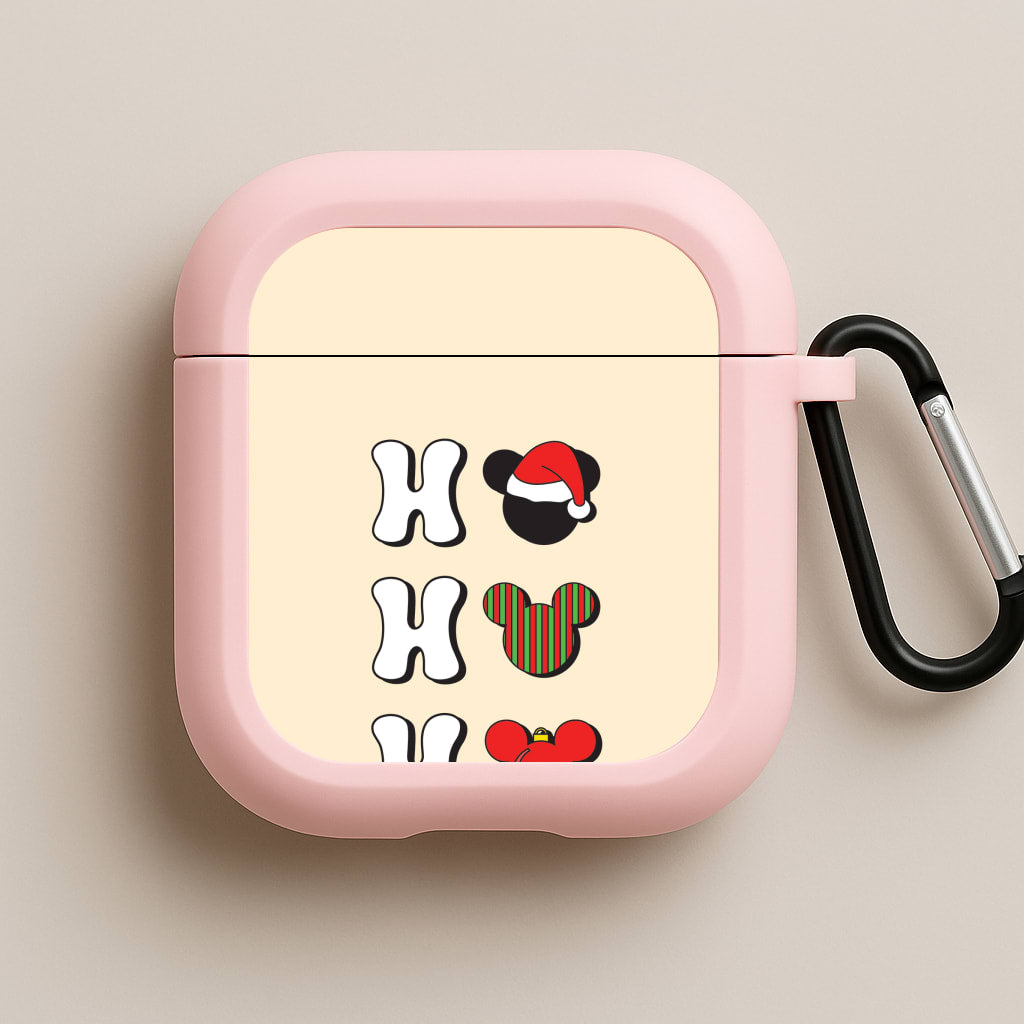 Ho Ho Ho Mickey Pink AirPods Case