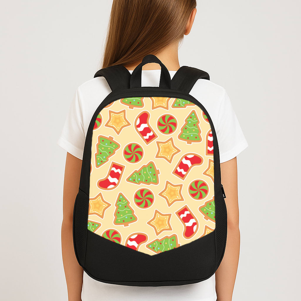 Gingerbread And Stocking Pattern Large School Bag