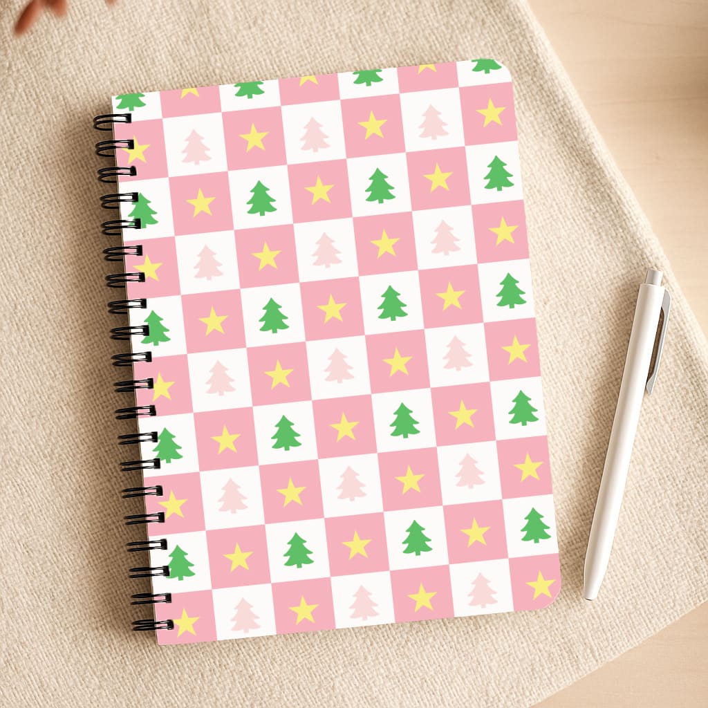 Pink And Green Tree Pattern Notepad