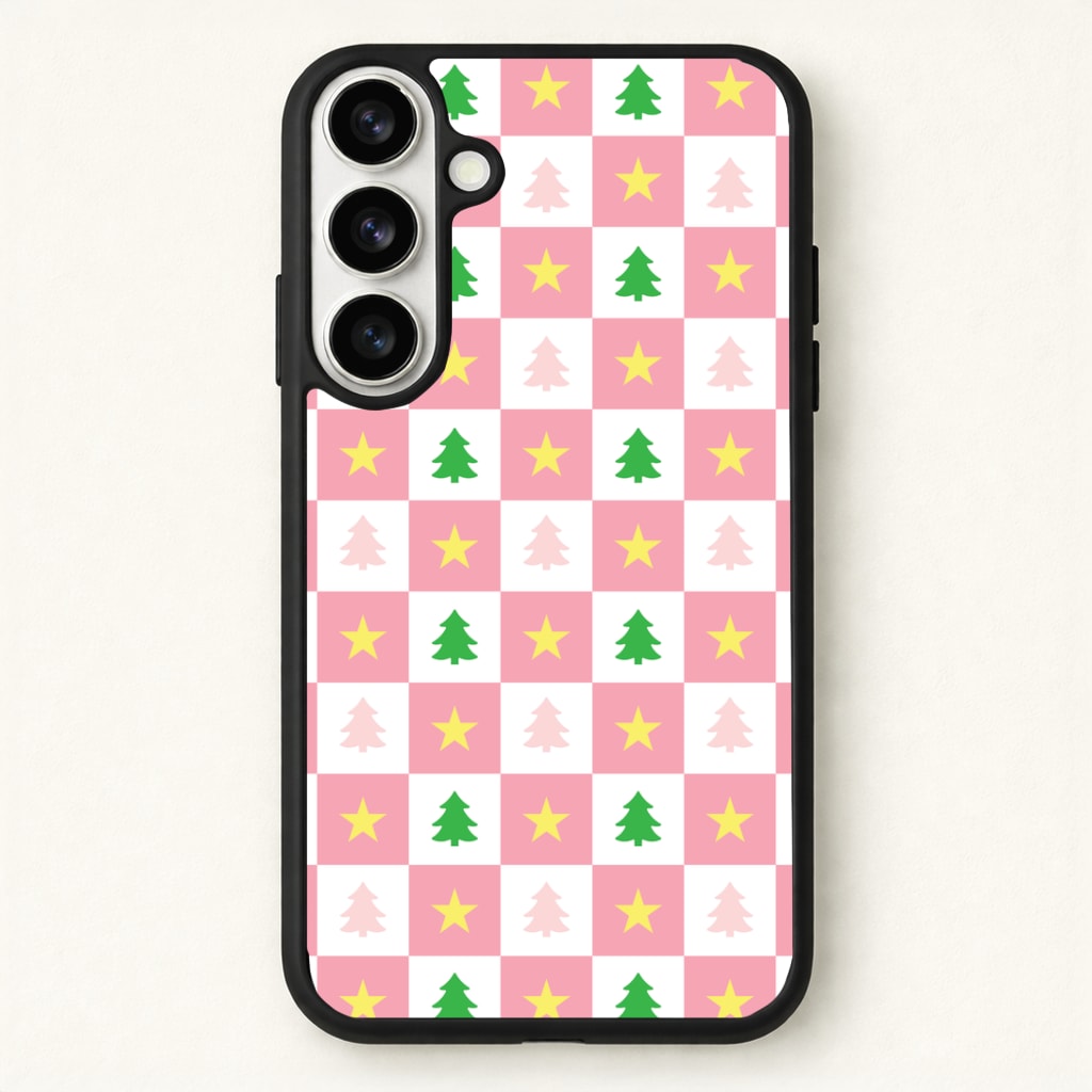 Pink And Green Tree Pattern Phone Case for Galaxy S26 Plus