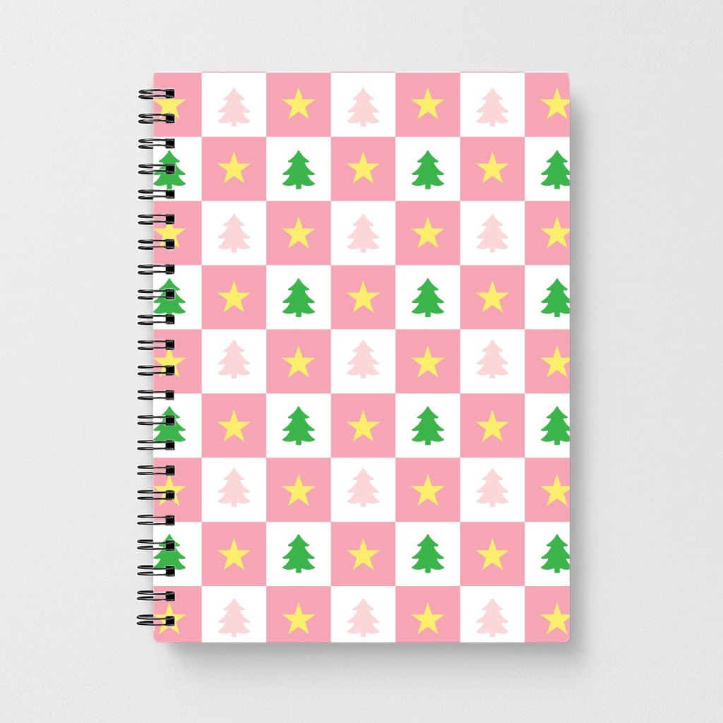 Pink And Green Tree Pattern Notebook