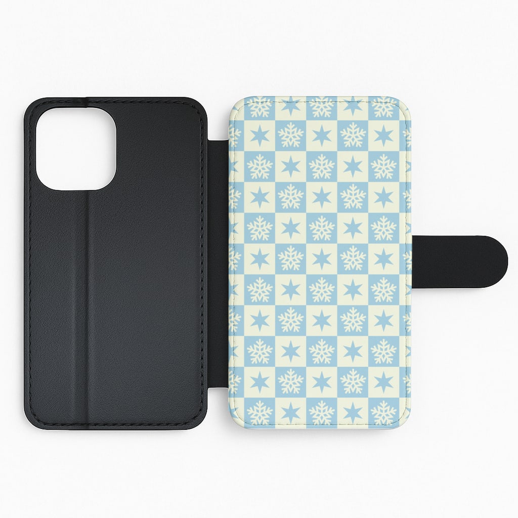 Snow And Star Pattern Flip Phone Case