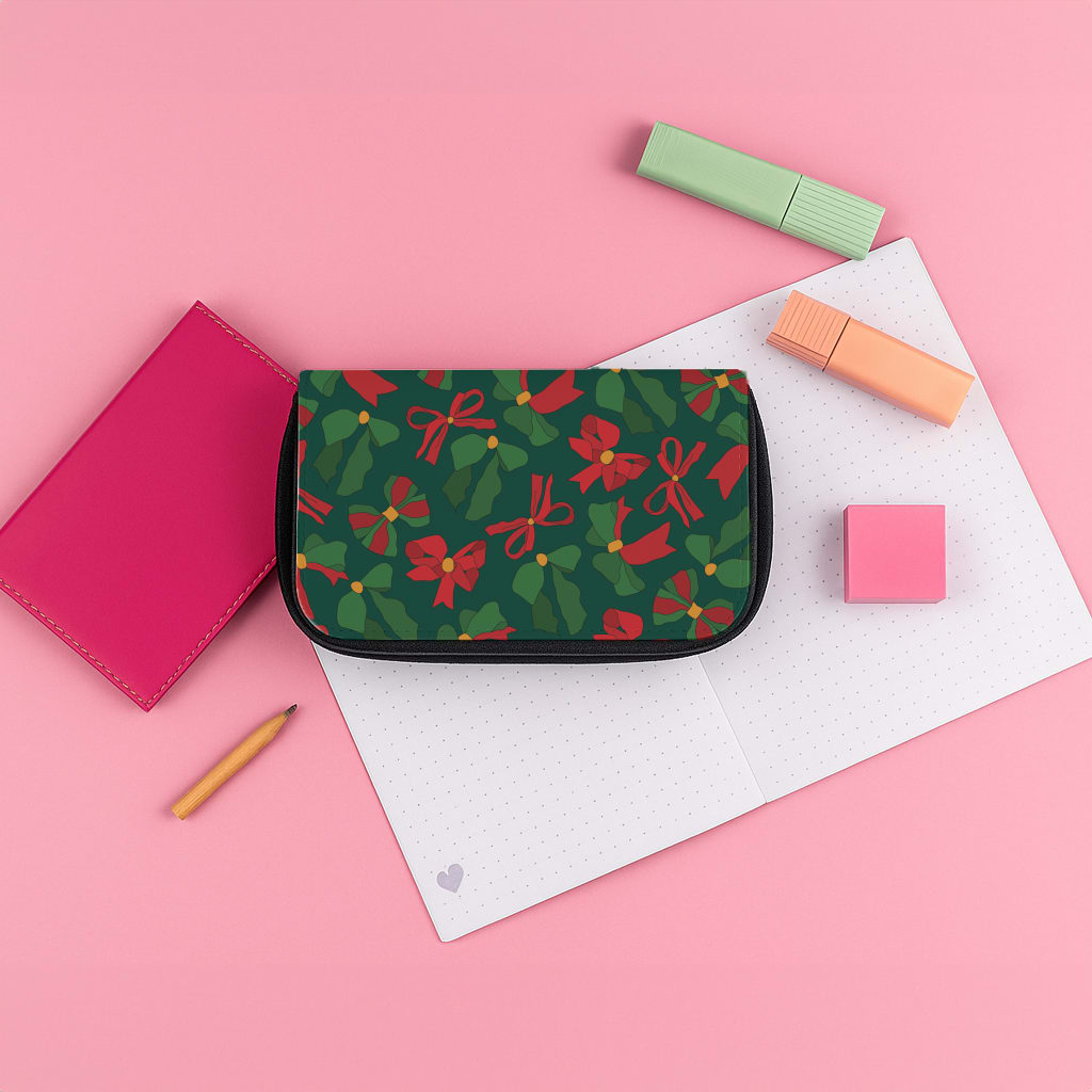 Green And Red Pattern Pencil Case
