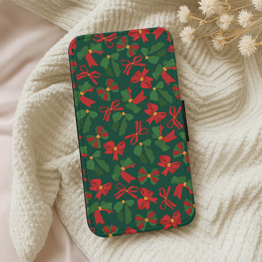 Green And Red Pattern Wallet Phone Case