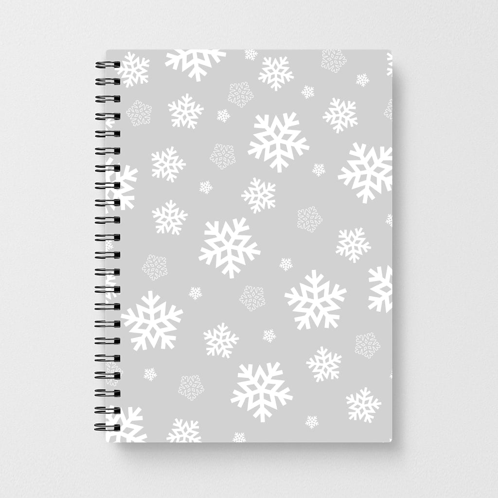 Grey Snowflake Pattern Notebook