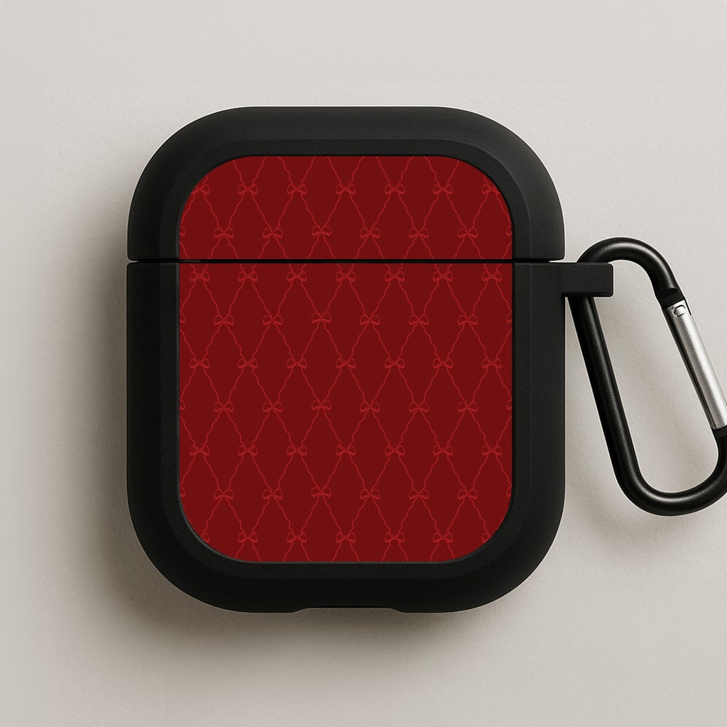 Red Bow Pattern AirPods Case