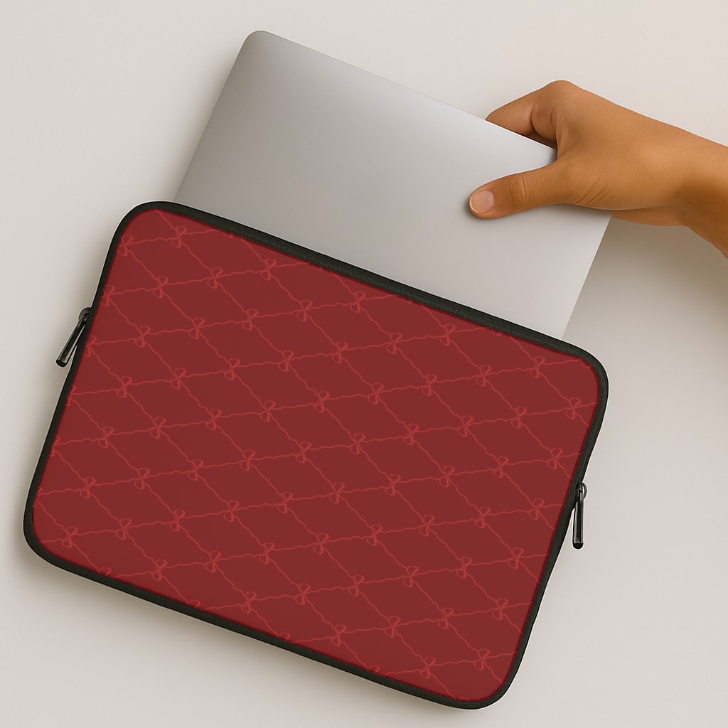Red Bow Pattern MacBook Case