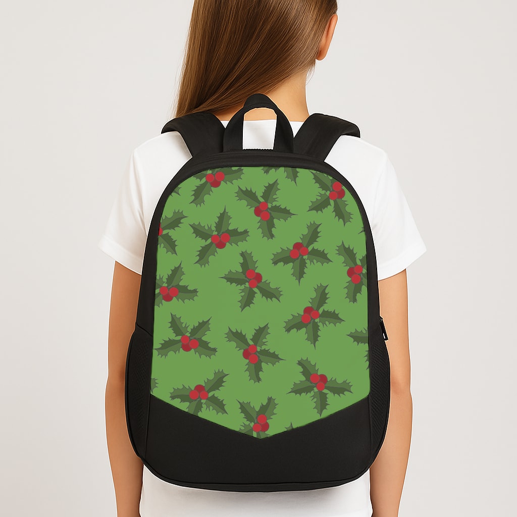 Holly Pattern Large School Bag