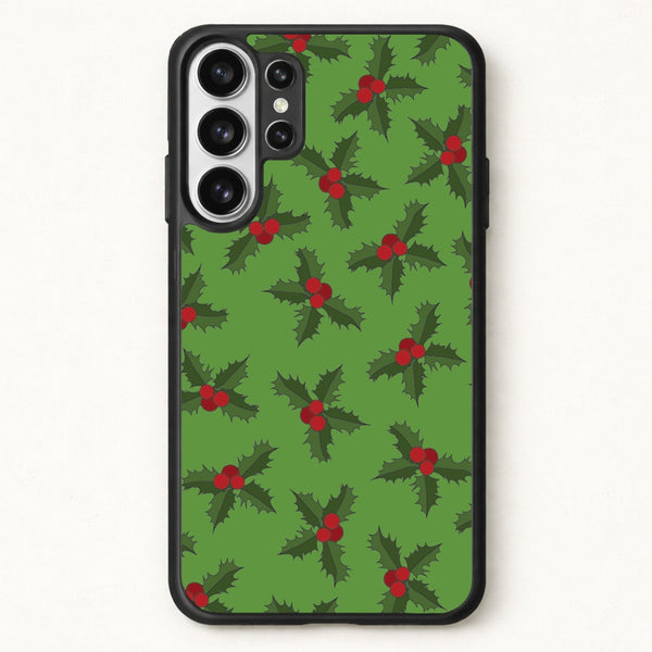 Holly Pattern Phone Case for Galaxy S26 Ultra