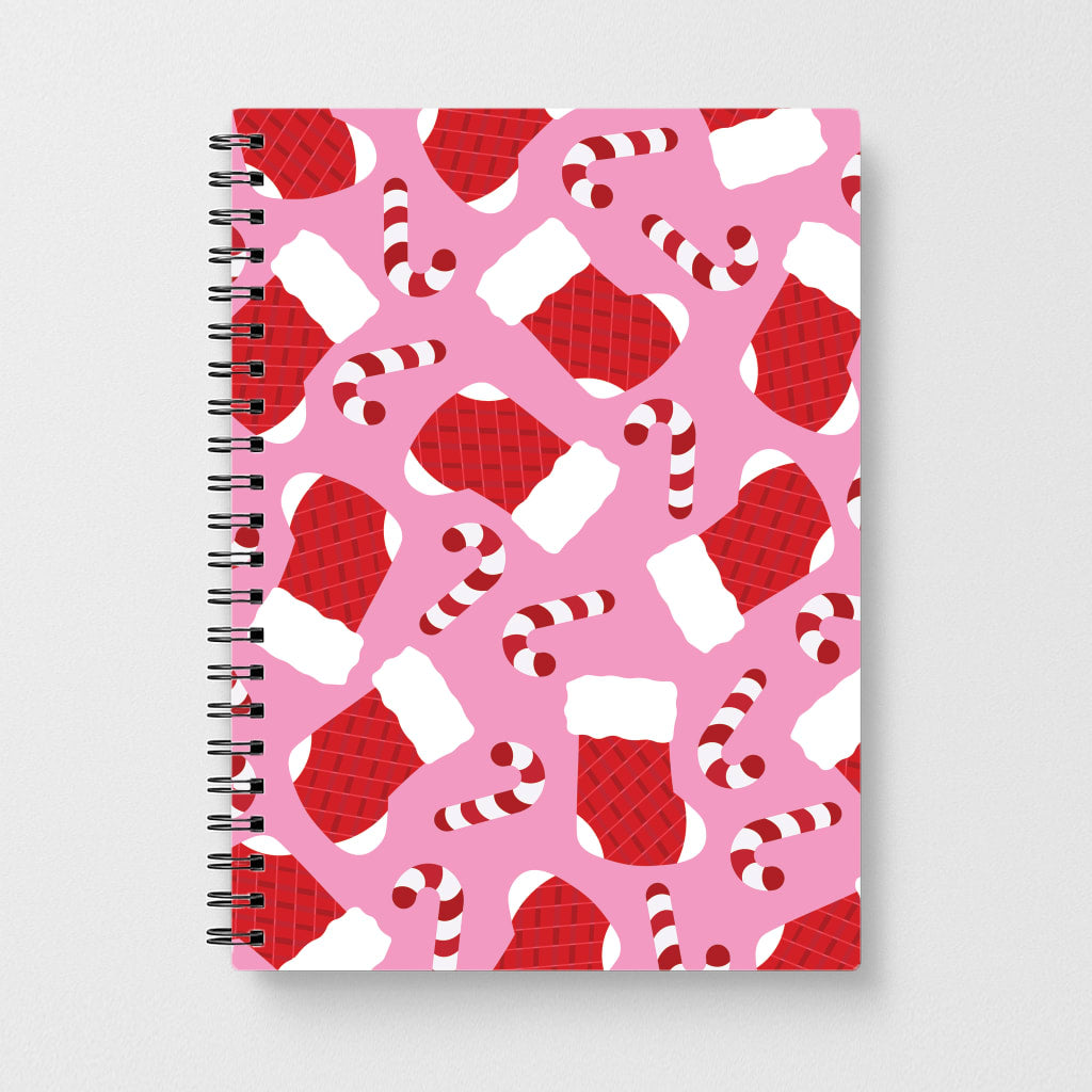 Pink Stocking Pattern Notebook