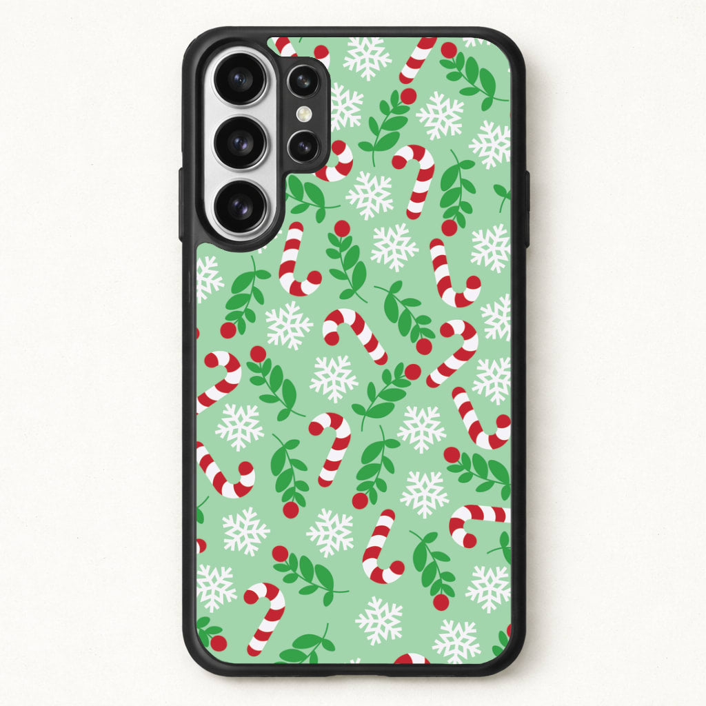 Snow Green Pattern Phone Case for Galaxy S26 Ultra