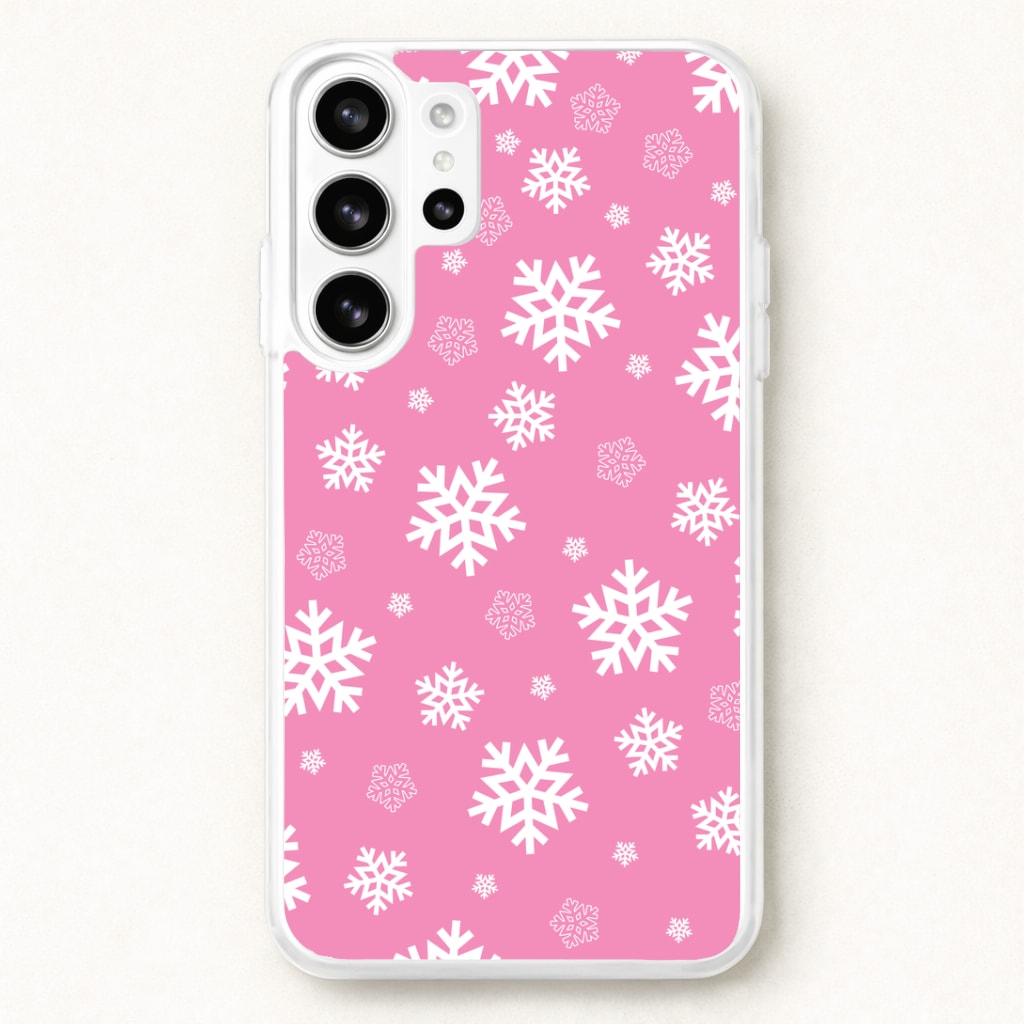 Snow Pink Pattern Phone Case for Galaxy S26 Ultra