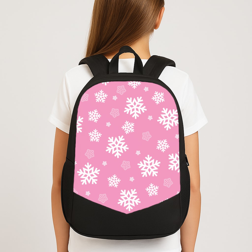 Snow Pink Pattern Large School Bag