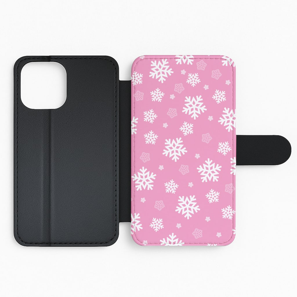 Snow Pink Pattern Flip Phone Case