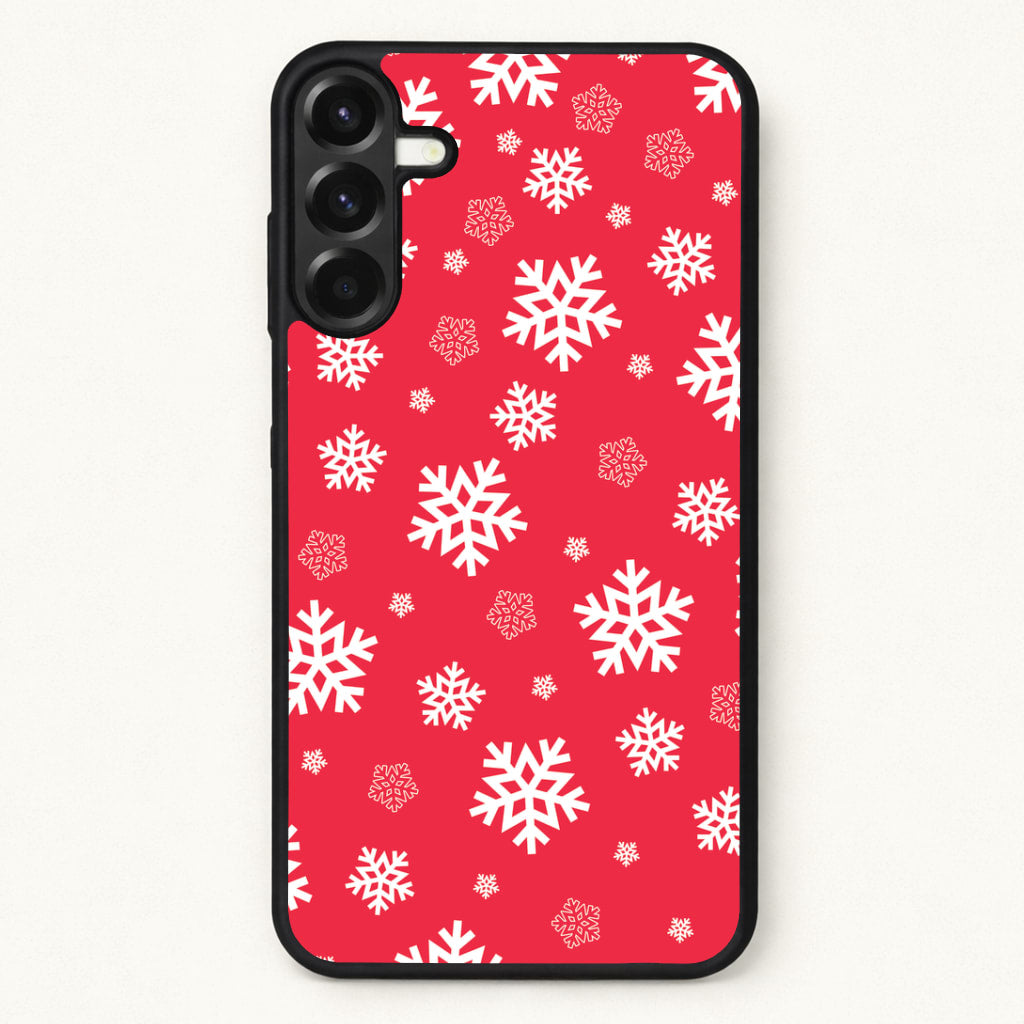 Red Snow Pattern Phone Case for Galaxy A57