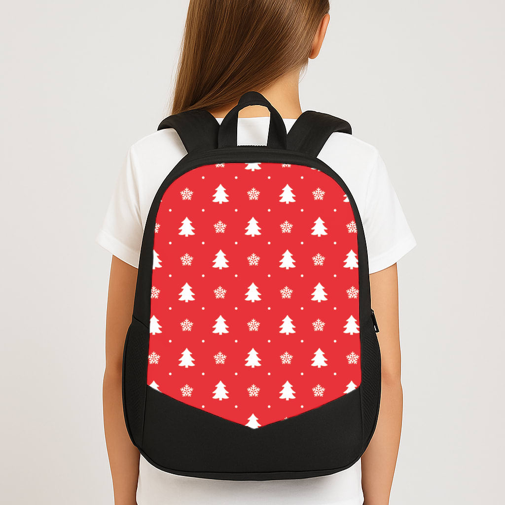 Red Tree Pattern Large School Bag