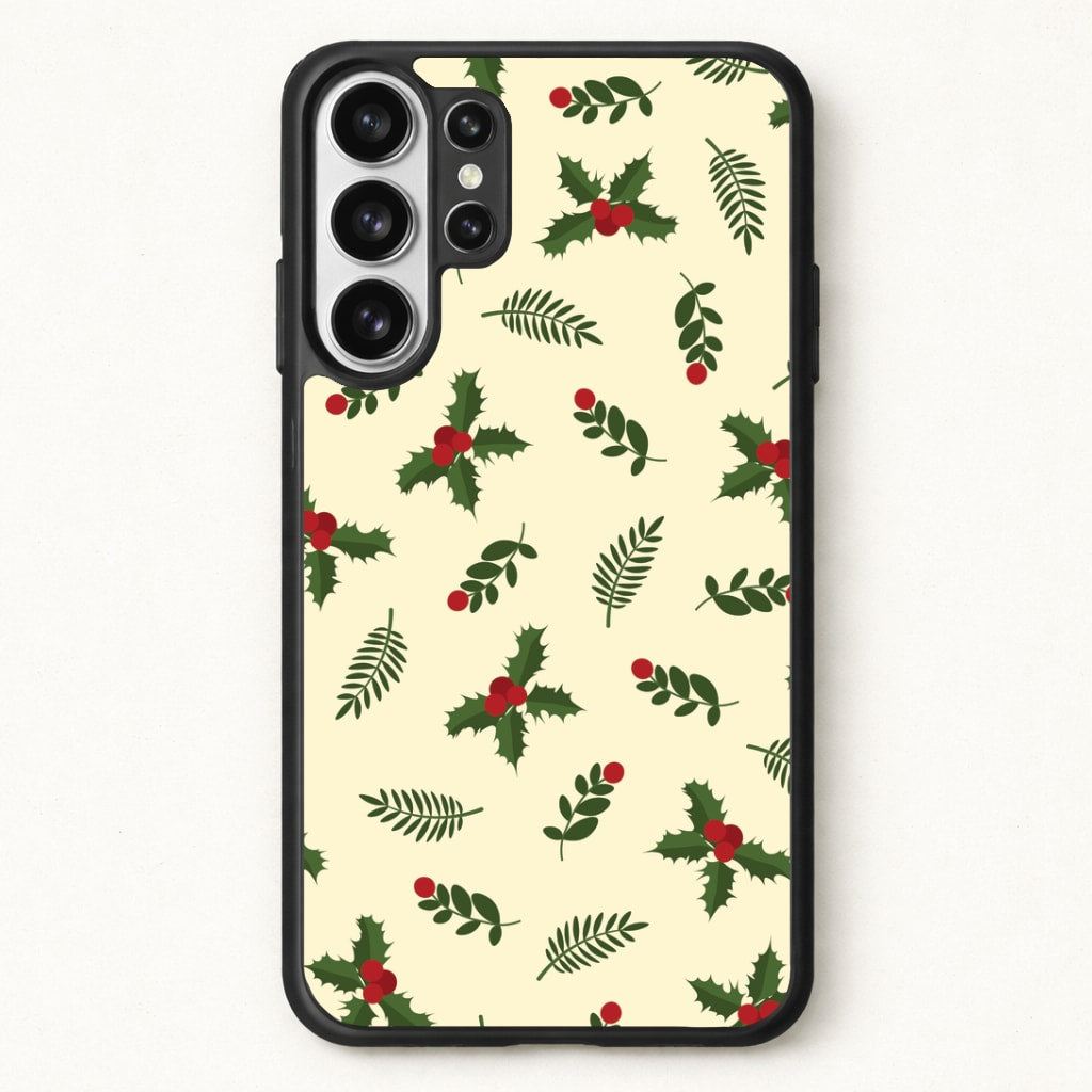 Holly Green Pattern Phone Case for Galaxy S26 Ultra