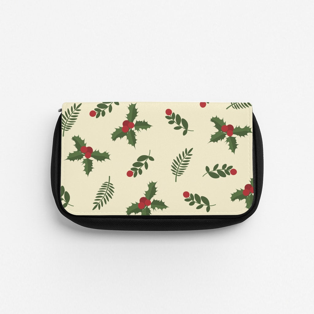 Holly Green Pattern Pencil Case