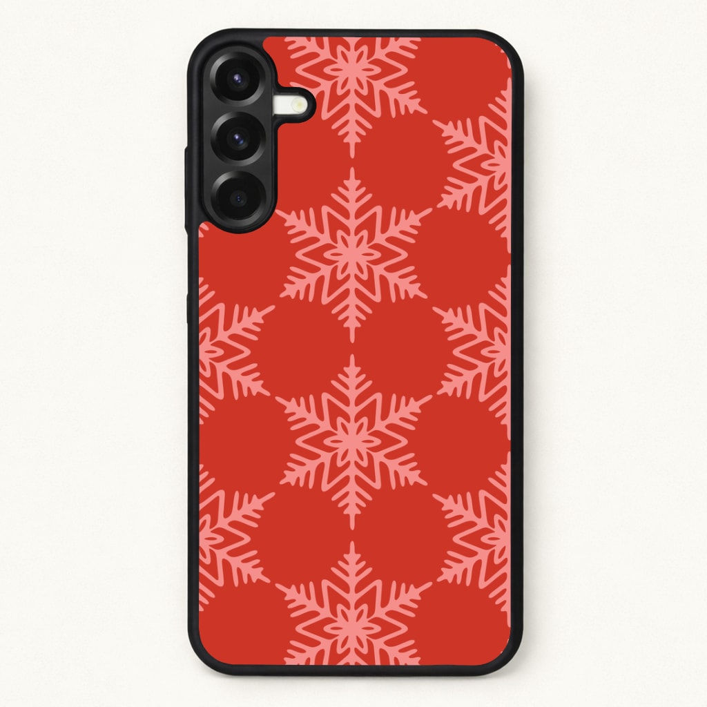 Red Giant Snowflakes Christmas Pattern Phone Case for Galaxy A17