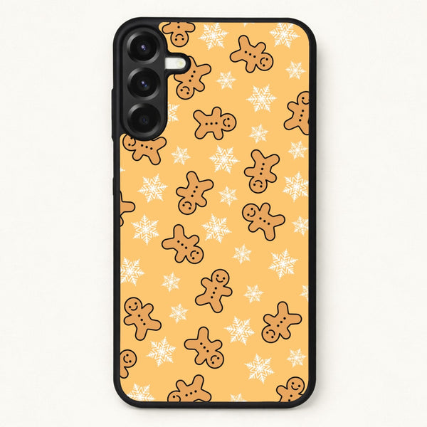 Cute Gingerbread And Snowflakes Pattern Phone Case for Galaxy A57