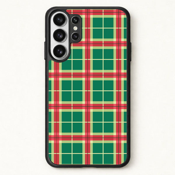 Red And Green Tartan II Christmas Pattern Phone Case for Galaxy S26 Ultra