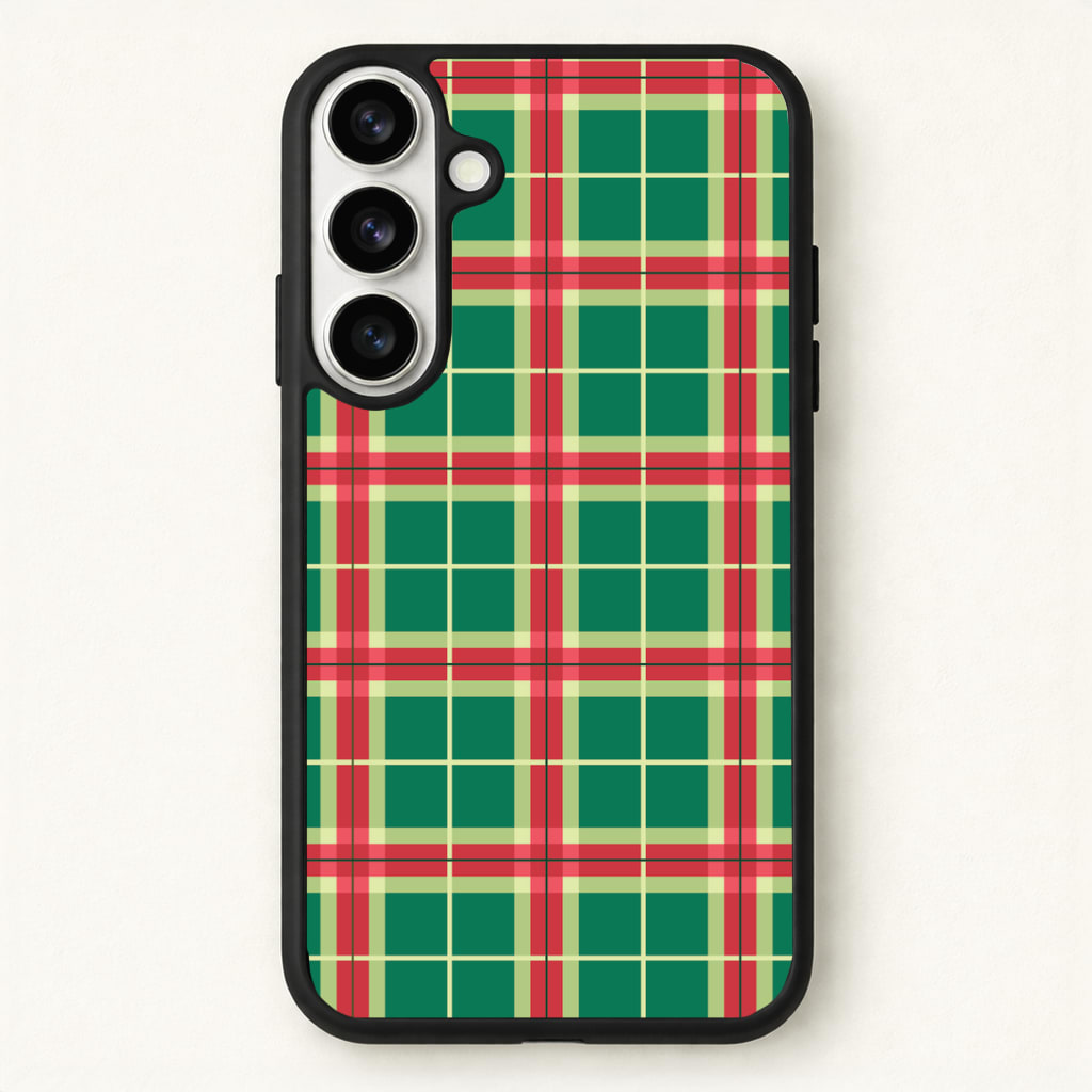 Red And Green Tartan II Christmas Pattern Phone Case for Galaxy S26 Plus