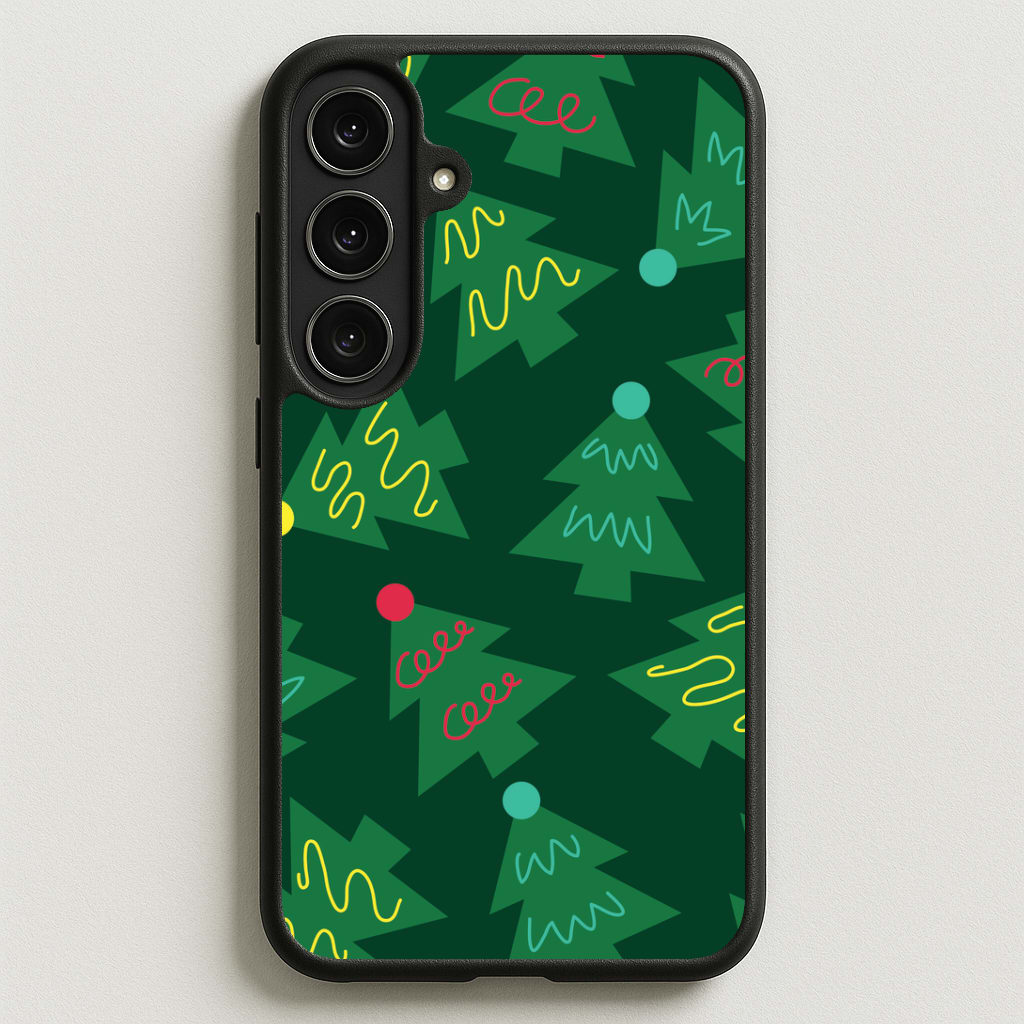 Abstract Christmas Trees Pattern Phone Case for Galaxy S25FE