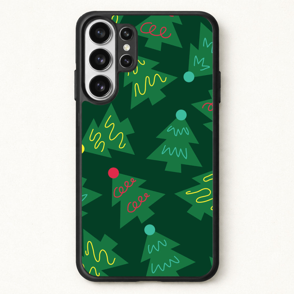 Abstract Christmas Trees Pattern Phone Case for Galaxy S26 Ultra