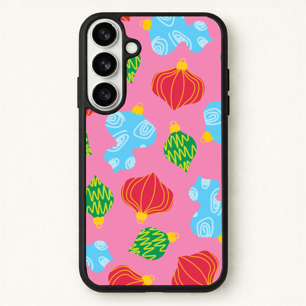 Abstract Christmas Baubles Pattern Phone Case for Galaxy S26