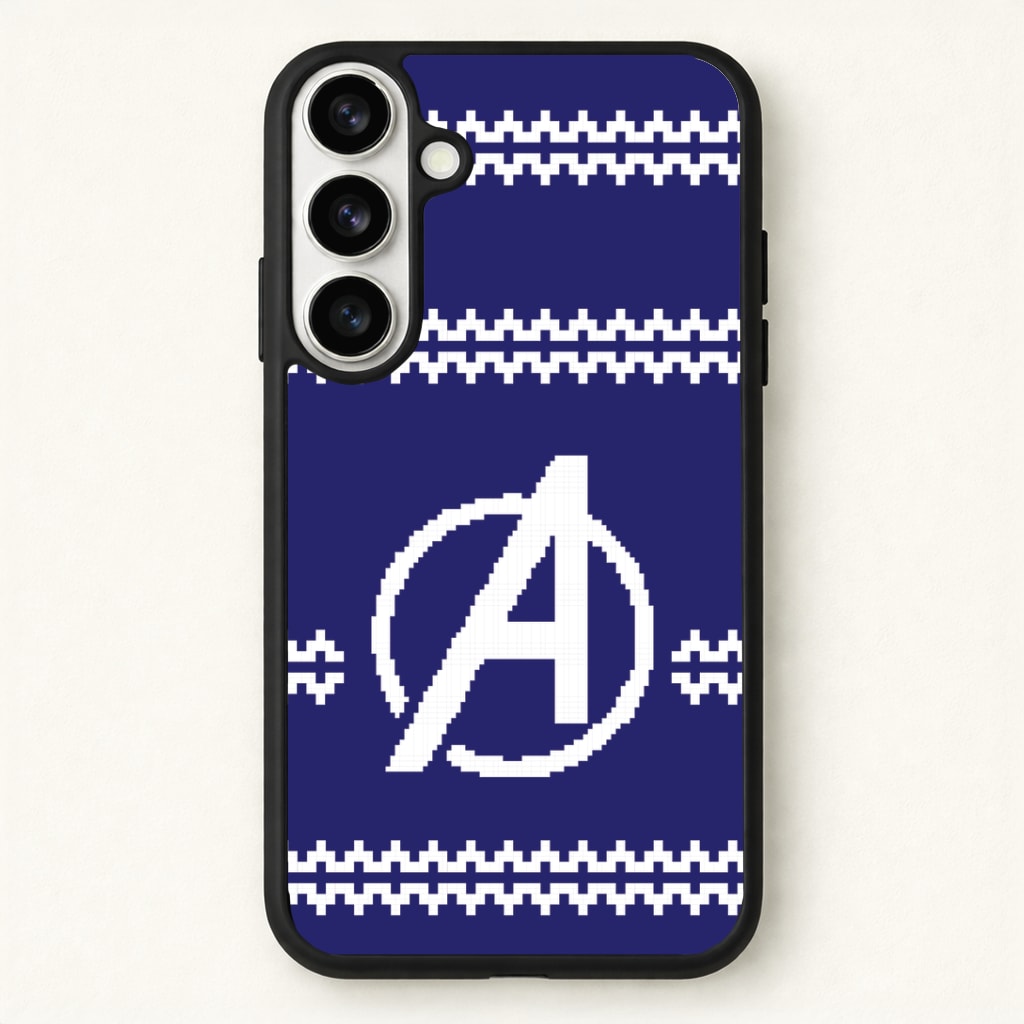 Superhero Team Blue Christmas Jumper Phone Case for Galaxy S26