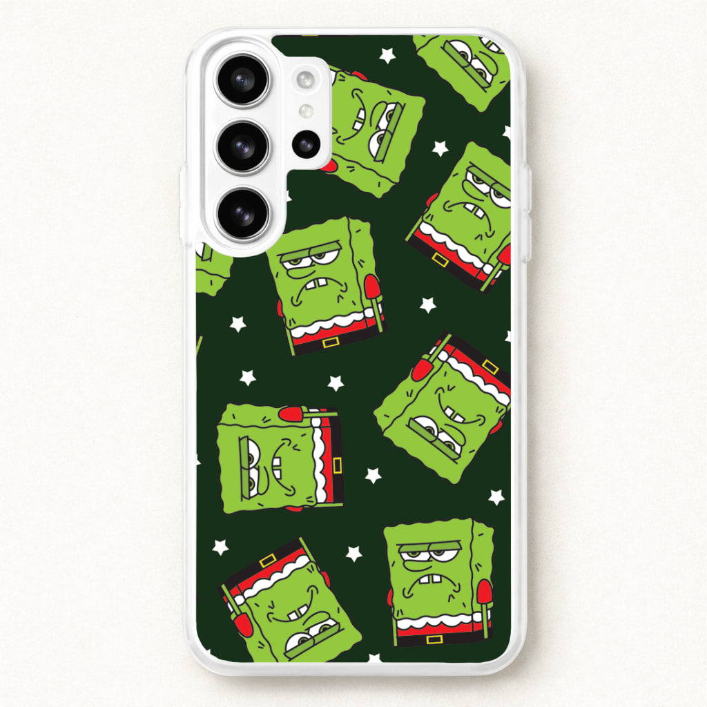 Grumpy Christmas Cartoon Sponge Pattern Phone Case for Galaxy S26 Ultra