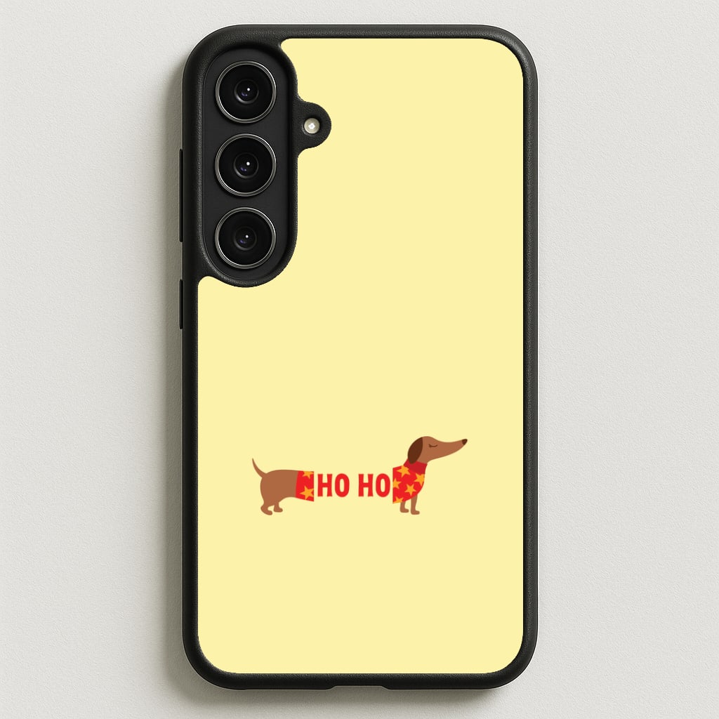 Christmas Jumper Ho Ho Dachshund Phone Case for Galaxy S25FE