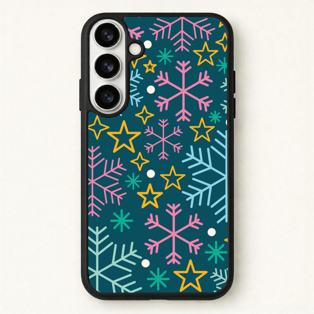 Colourful Christmas Symbols Pattern Phone Case for Galaxy S26 Plus