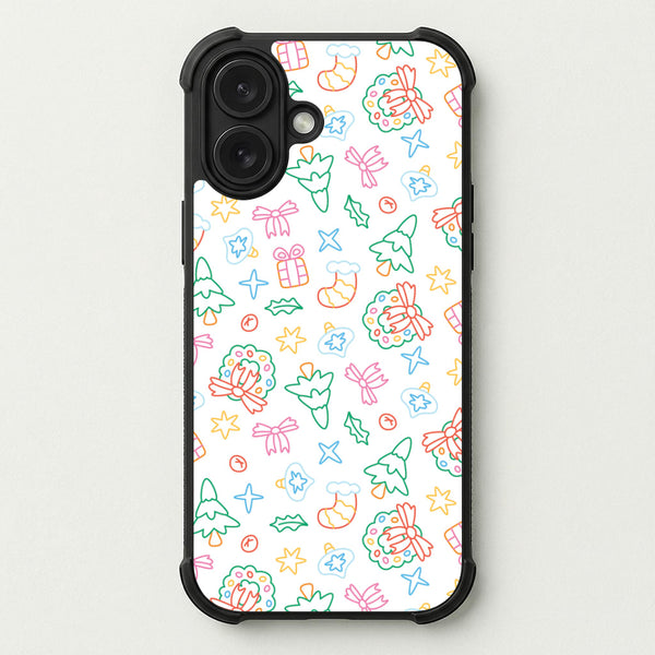 Neon Christmas Icons Pattern II Phone Case — Bumper case