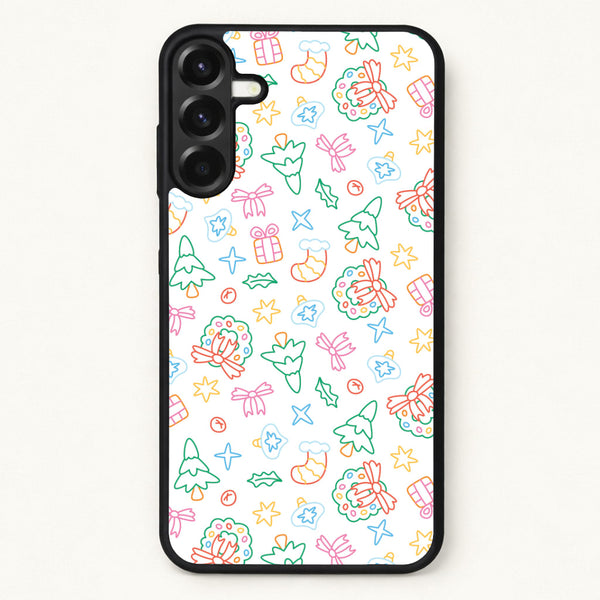 Neon Christmas Icons Pattern II Phone Case for Galaxy A37