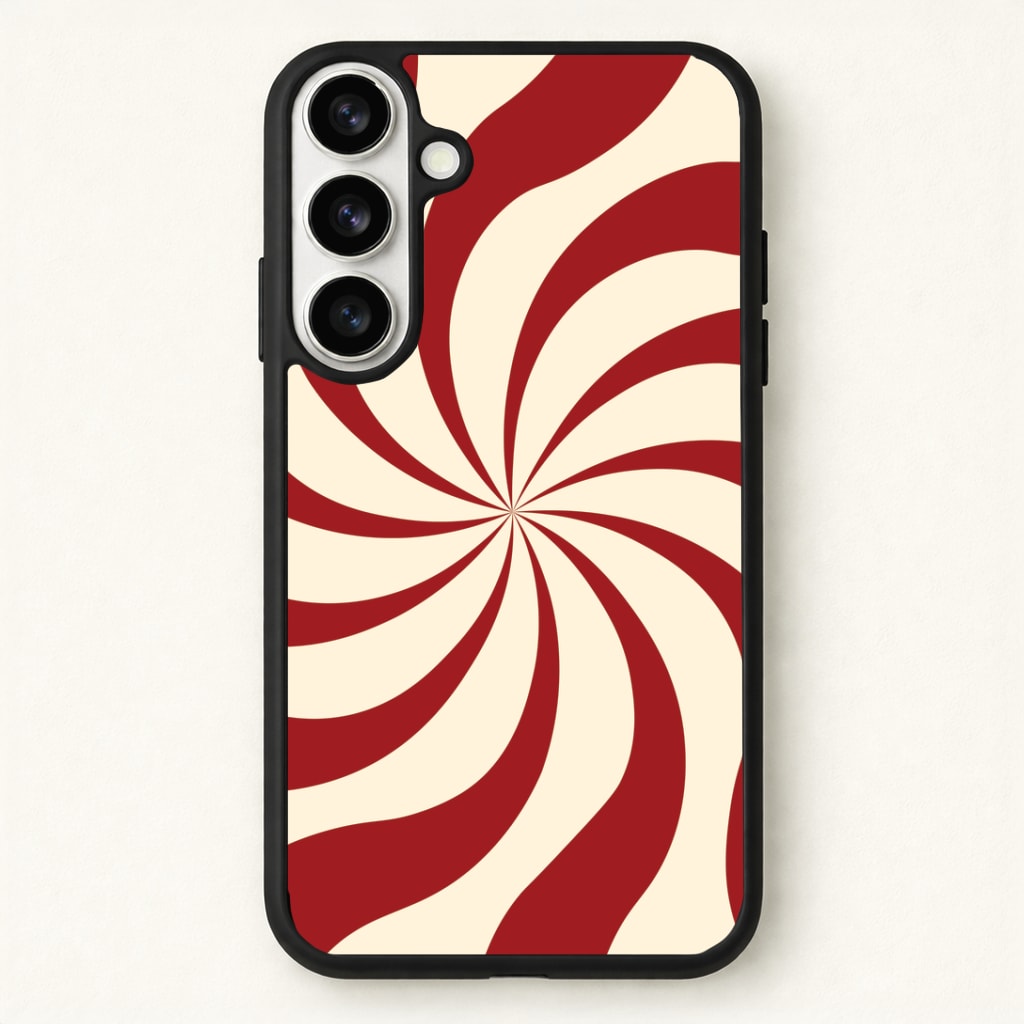 Peppermint Swirl Pattern Phone Case for Galaxy S26 Plus