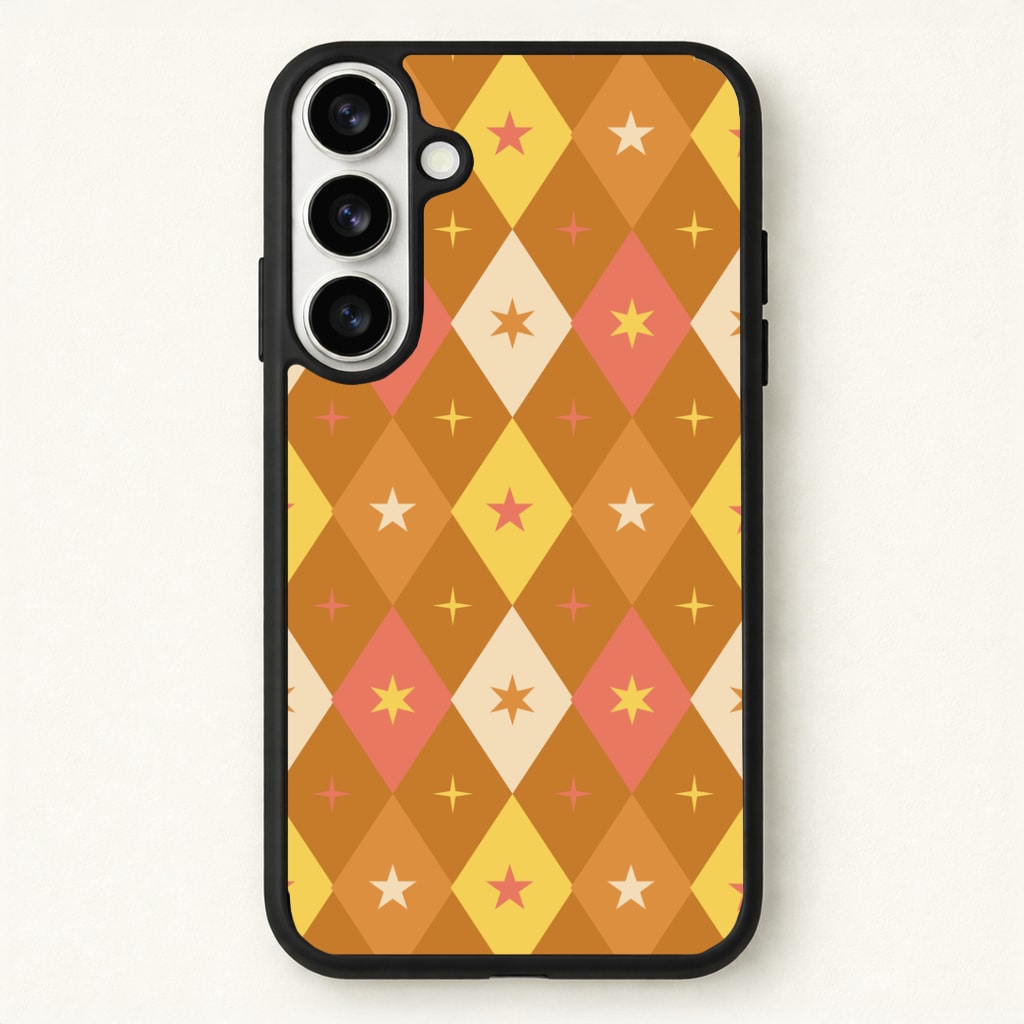 Retro Christmas Argyle Pattern Phone Case for Galaxy S26 Plus