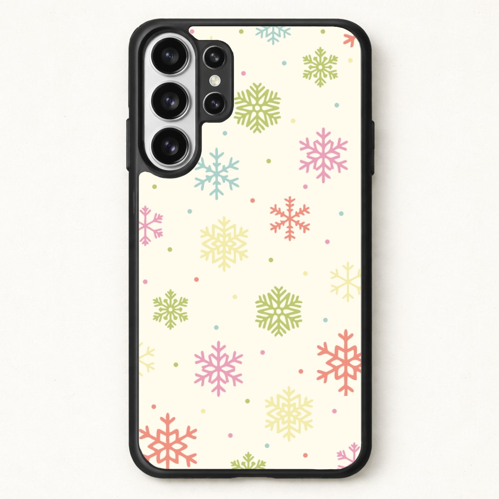 Pastel Snowflakes Pattern Phone Case for Galaxy S26 Ultra