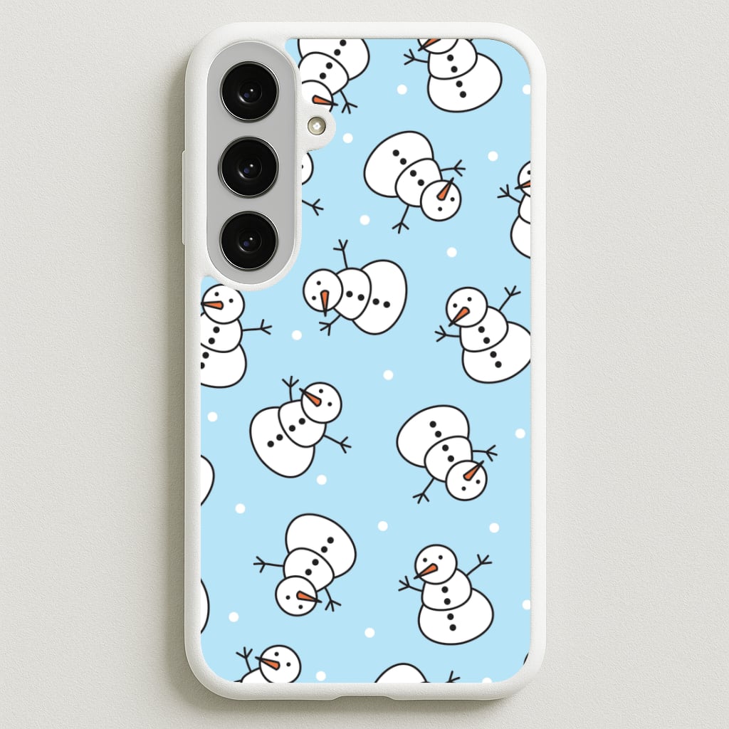 Cartoon Snowmen Pattern Phone Case for Galaxy S25FE