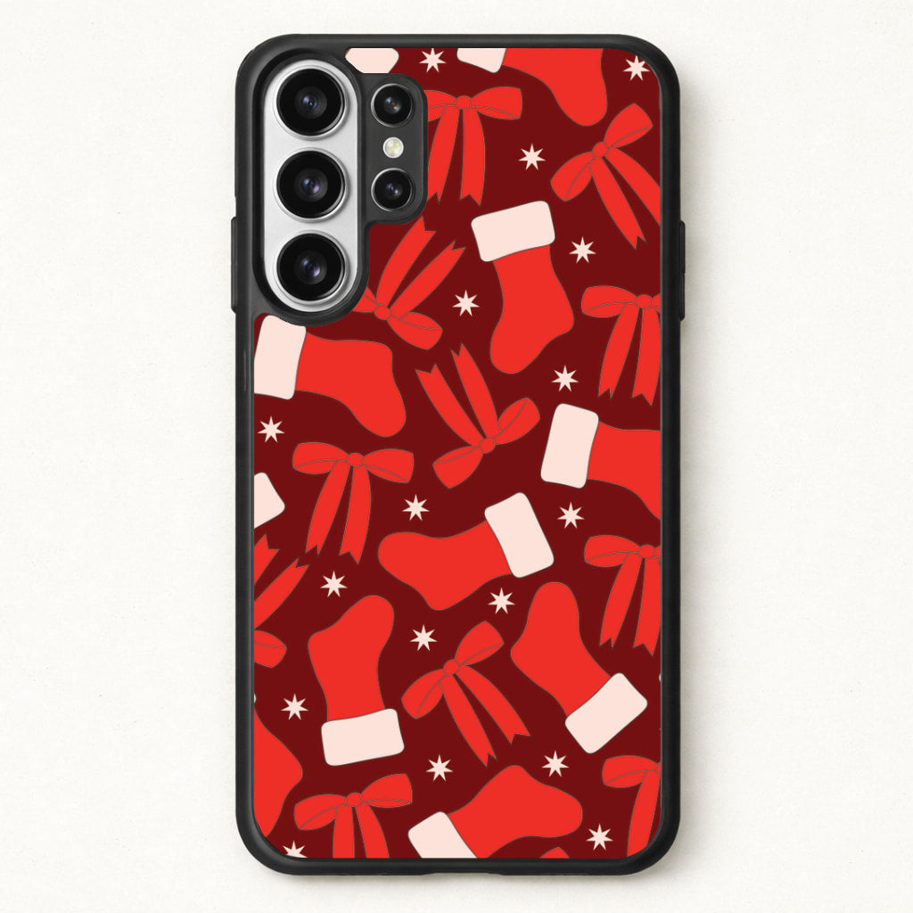 Stockings And Bows Pattern Phone Case for Galaxy S26 Ultra