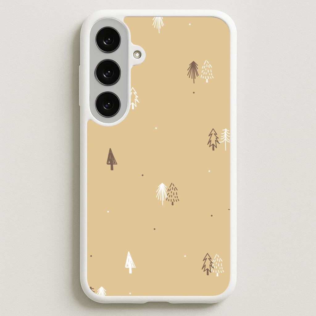 Minimal Christmas Trees Pattern Phone Case for Galaxy S25FE