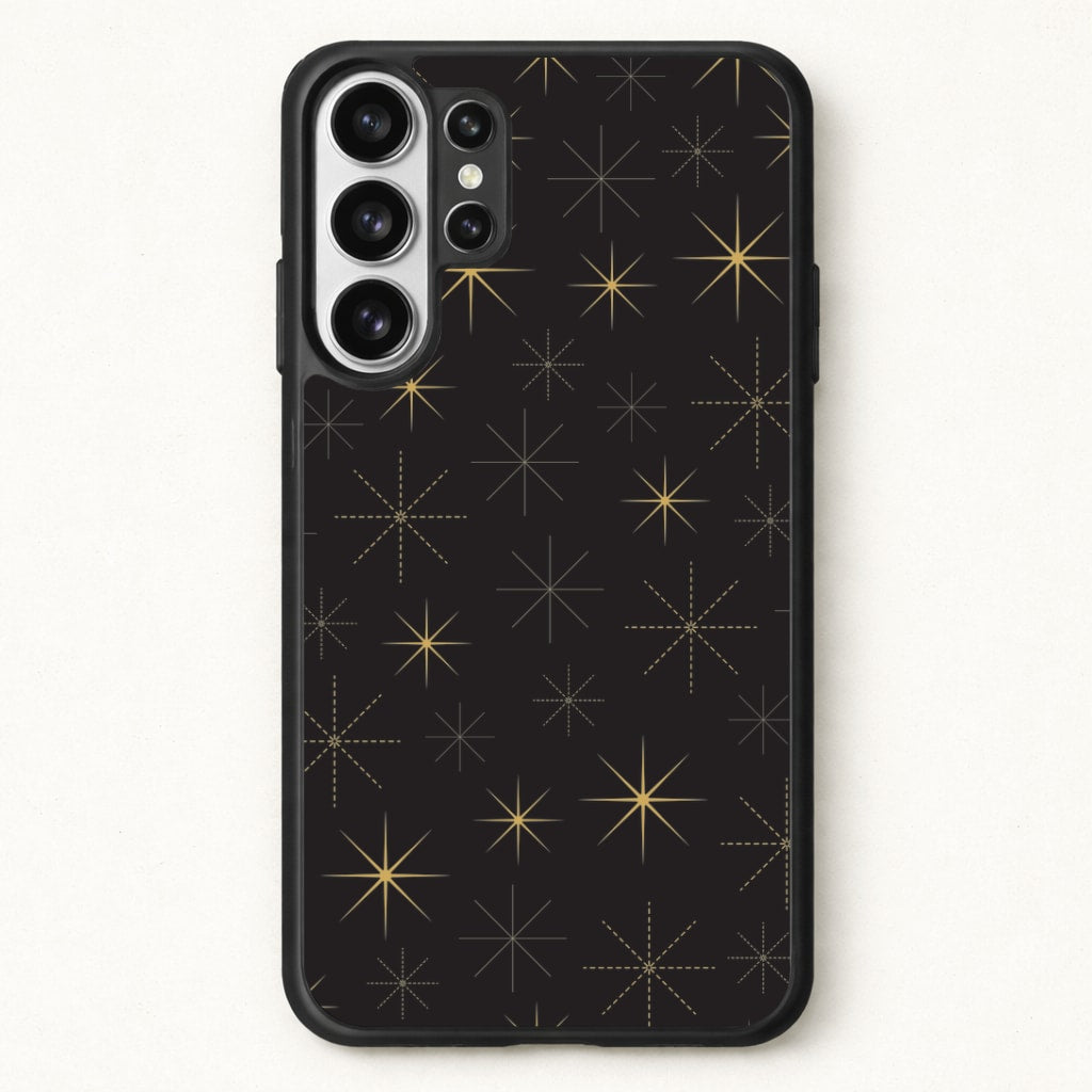 Christmas Gold Stars Pattern Phone Case for Galaxy S26 Ultra