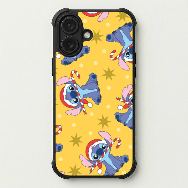 Cute Blue Alien Candycane Christmas Pattern Phone Case — Bumper case