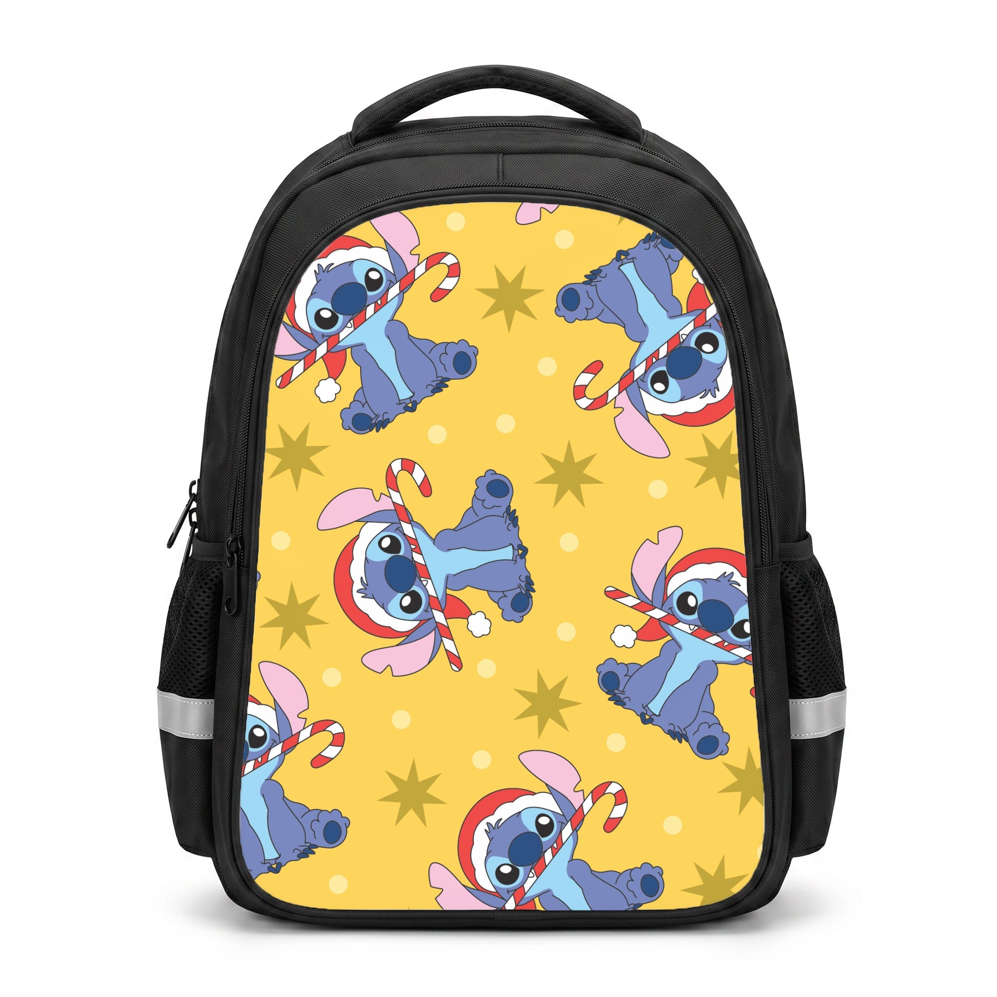 Cute Blue Alien Candycane Christmas Pattern Backpack