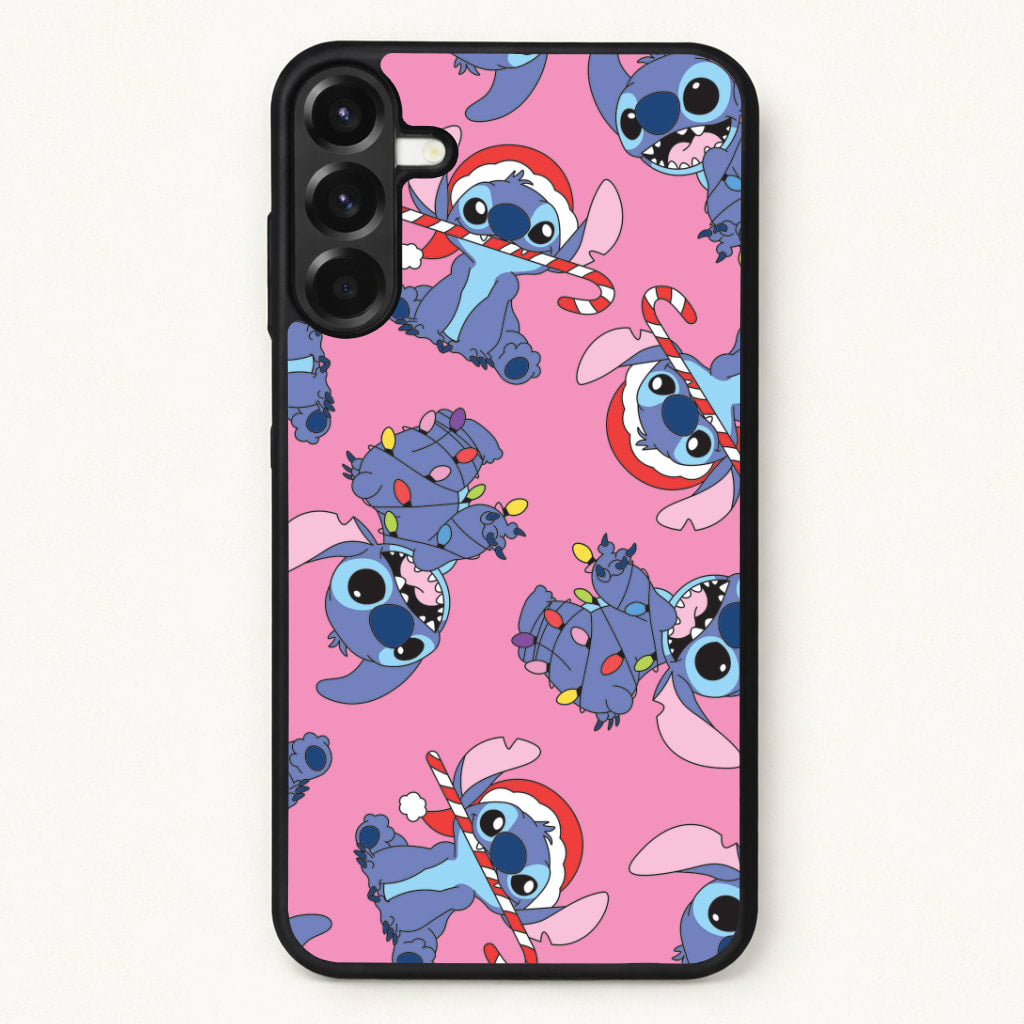 Christmas Cute Blue Alien Pattern Phone Case for Galaxy A57