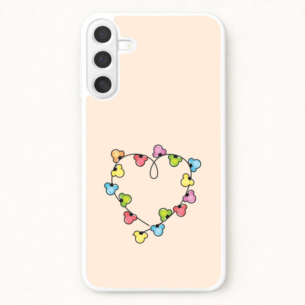 Cartoon Mouse Christmas Fairylights Heart Phone Case for Galaxy A17